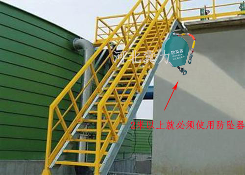 爬梯配备速差防坠器图