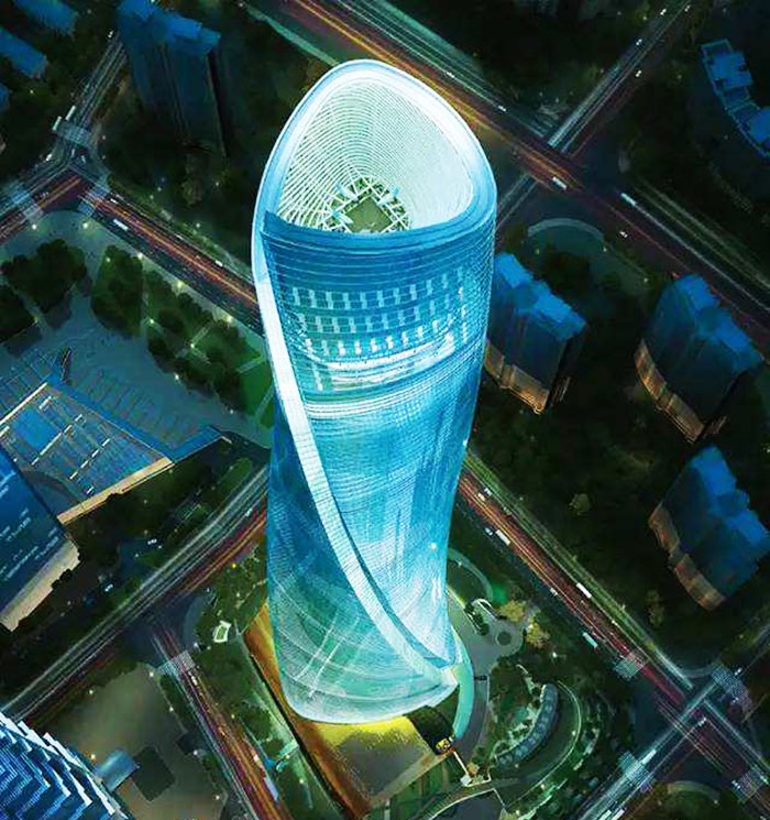  美丽的上海中心大厦夜景