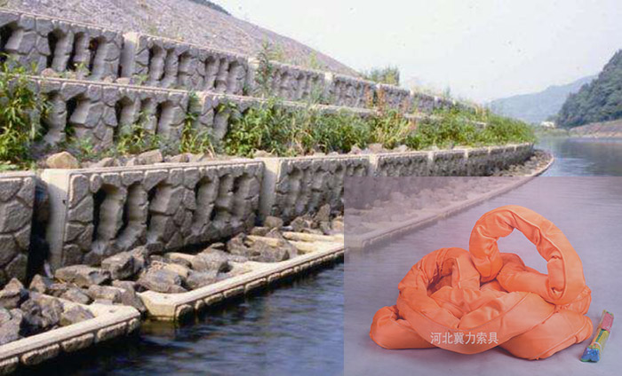 柔性吊装带吊装护坡石